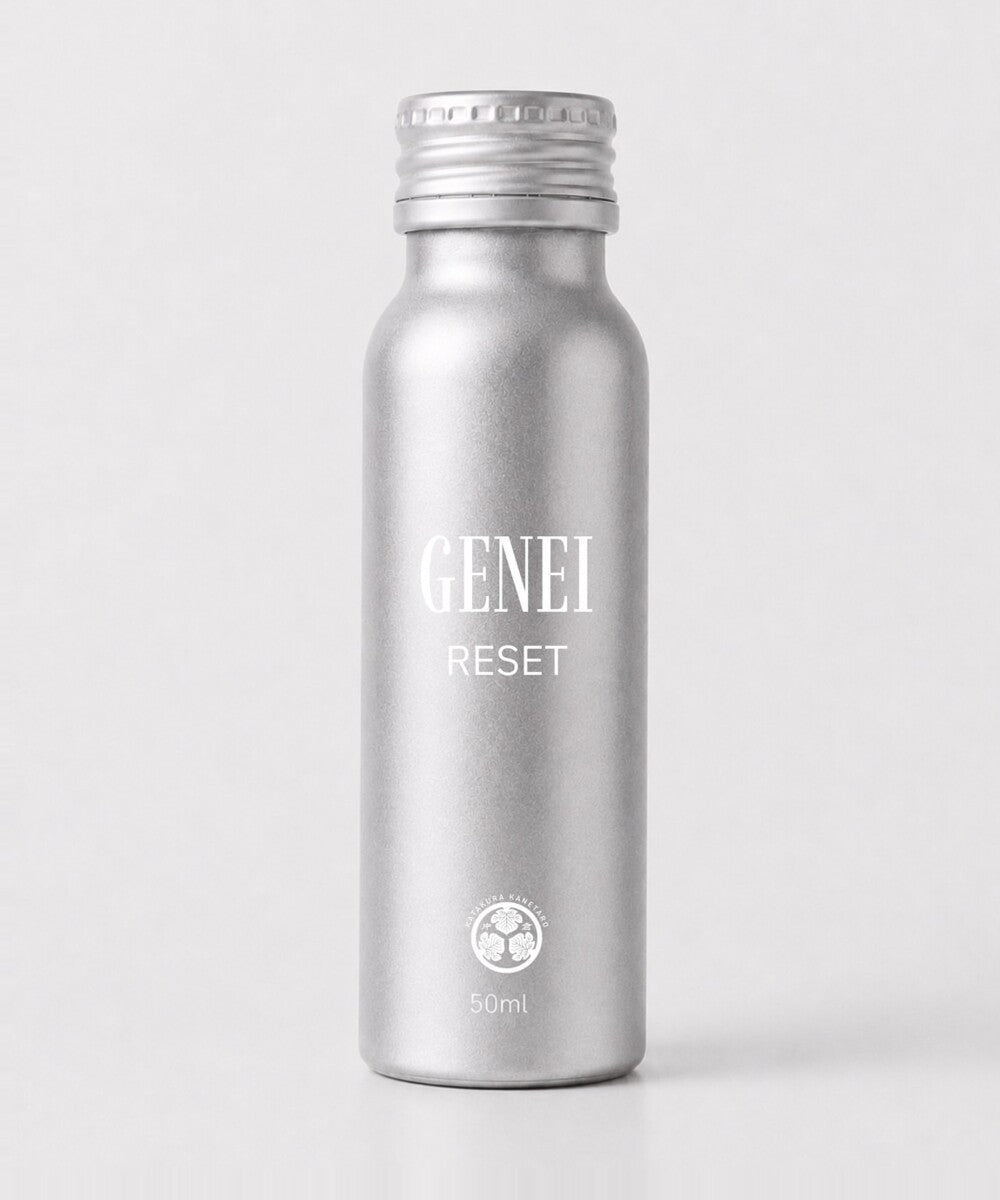 GENEI RESET 50ml シルバーのアルミボトル